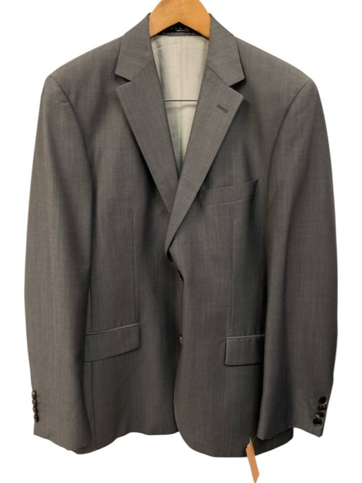 Boss Gray Wool Solid 2 Button Men's Suit Gray / 40R