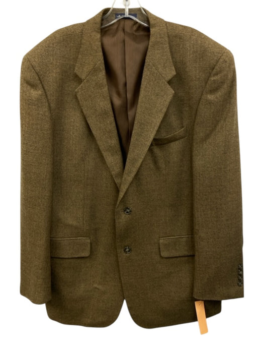 Alan Flusser Brown Lambswool & Cashmere 2 Button Men's Blazer Brown / 44r