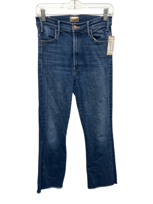 Mother Size 27 Medium Wash Cotton Denim High Rise Whiskering Raw Hem Jeans Medium Wash / 27