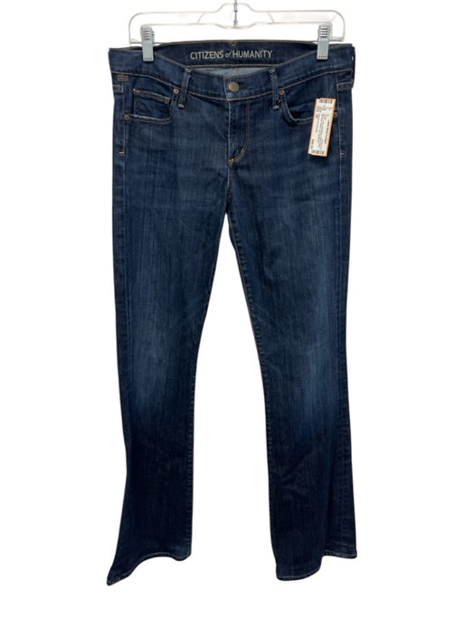 Citizens of Humanity Size 29 Dark Wash Cotton Denim Mid Rise Faded Flare Jeans Dark Wash / 29
