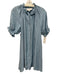 Pomander Place Size Small Light Blue Rayon Blend Short Puff Sleeve Ruffles Dress Light Blue / Small