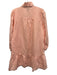 Tuckernuck Size Small Pink & Green Linen Blend Long Sleeve Embroidered Dress Pink & Green / Small
