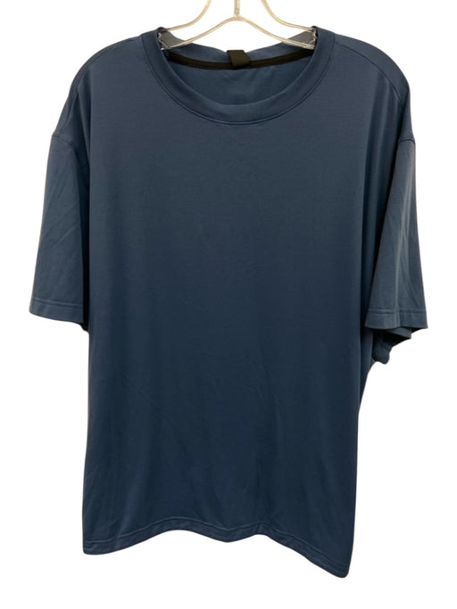 Lululemon Size XL Dark Blue Polyester Solid Athleisure Men's Short Sleeve Dark Blue / XL