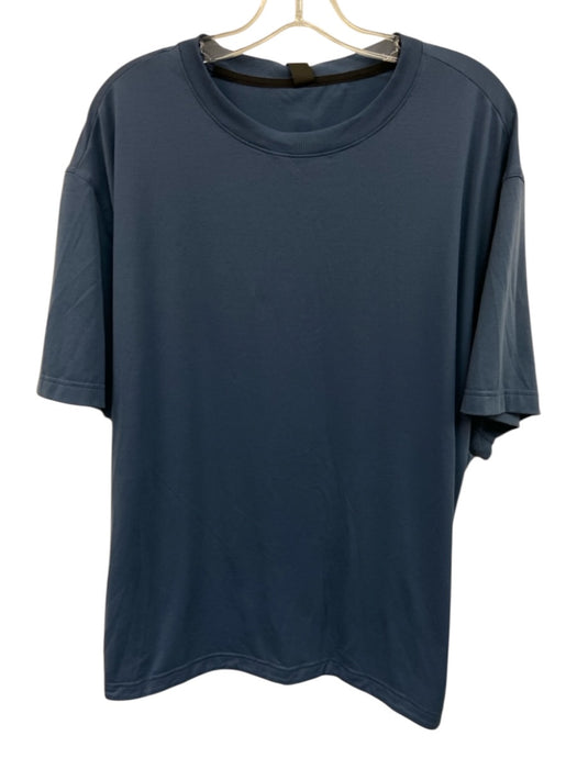 Lululemon Size XL Dark Blue Polyester Solid Athleisure Men's Short Sleeve Dark Blue / XL