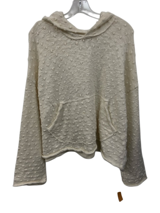 Free People Size S Cream White Missing Fabric Tag Knit Dot Texture Sweater Cream White / S