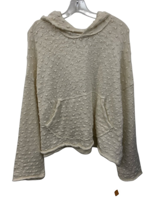Free People Size S Cream White Missing Fabric Tag Knit Dot Texture Sweater Cream White / S