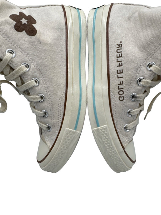 Converse x Golf Shoe Size 5.5 Cream, Brown, blue Canvas High Top Flower Sneakers Cream, Brown, blue / 5.5