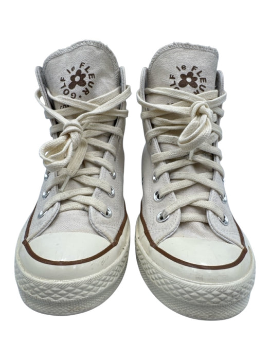 Converse x Golf Shoe Size 5.5 Cream, Brown, blue Canvas High Top Flower Sneakers Cream, Brown, blue / 5.5