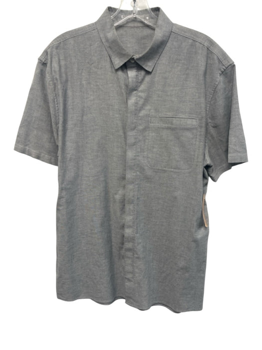 Lululemon Size Est L Gray Solid Buttons Men's Short Sleeve Gray / Est L