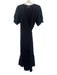 Scotch & Soda Size 36 Black Viscose Blend Wrap Tie Waist Midi Dress Black / 36