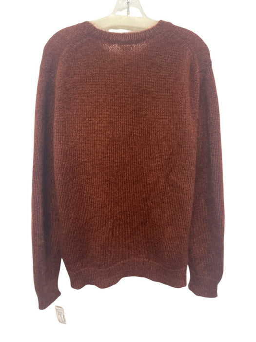 Massimo Alba Size L Reddish Brown Mohair & Silk Ribbed Sweater Reddish Brown / L