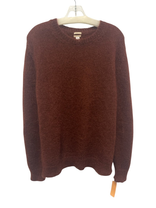 Massimo Alba Size L Reddish Brown Mohair & Silk Ribbed Sweater Reddish Brown / L