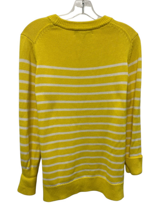 Tuckernuck Size S Yellow & White Cotton Knit Stripe Side Buttons Sweater Yellow & White / S