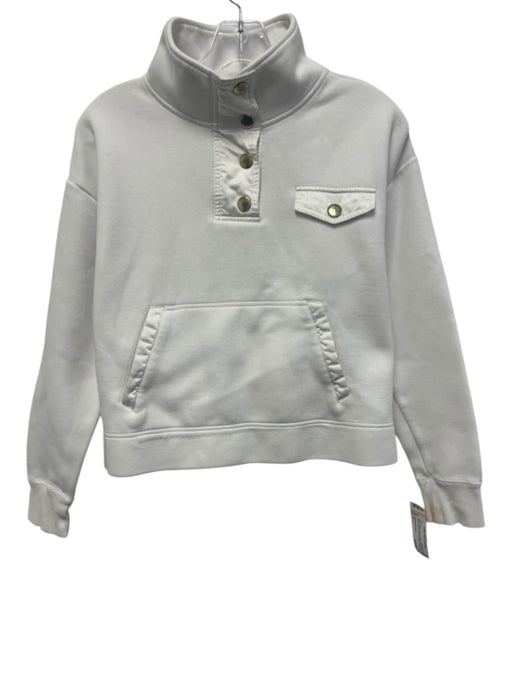 Tuckernuck Sport Size S White Cotton Blend Mock Neck Snap Pocket Jacket White / S