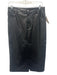 7 For All Mankind Size M Black PU Leather Front Slit Knee length Skirt Black / M