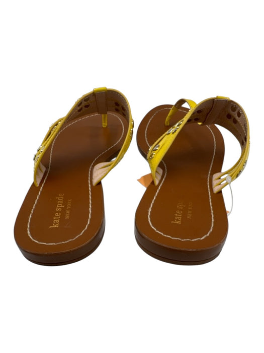 Kate Spade Shoe Size 8.5 Yellow & Brown Leather Upper Studded Thong Sandals Yellow & Brown / 8.5