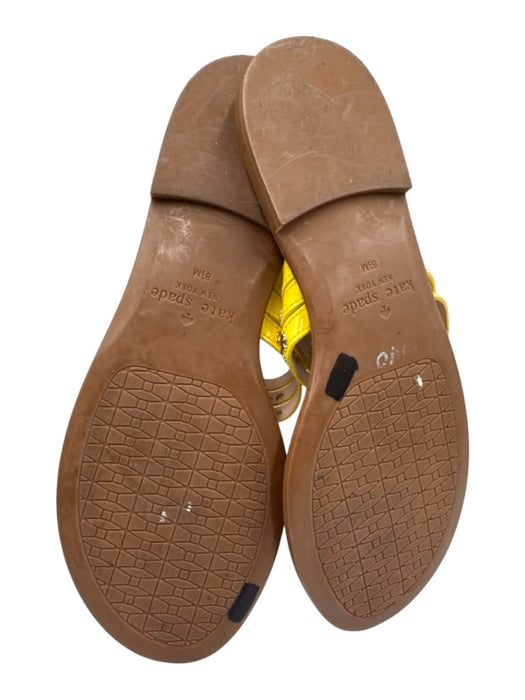 Kate Spade Shoe Size 8.5 Yellow & Brown Leather Upper Studded Thong Sandals Yellow & Brown / 8.5