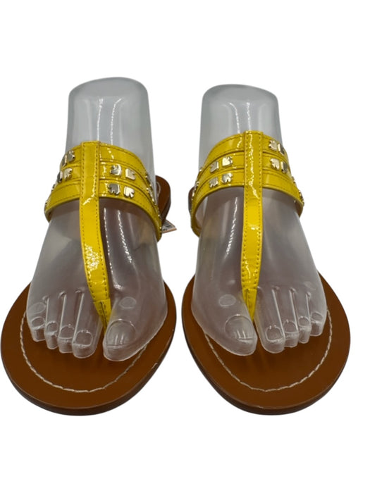 Kate Spade Shoe Size 8.5 Yellow & Brown Leather Upper Studded Thong Sandals Yellow & Brown / 8.5