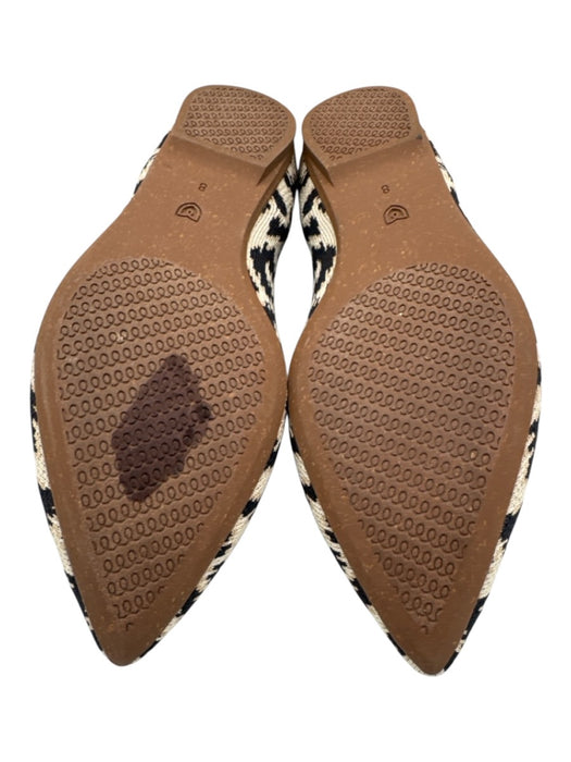Rothy's Shoe Size 8 Black & Cream Synthetic Knit Animal Pointed Toe Flats Black & Cream / 8