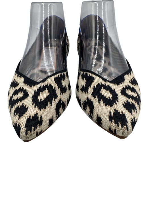 Rothy's Shoe Size 8 Black & Cream Synthetic Knit Animal Pointed Toe Flats Black & Cream / 8