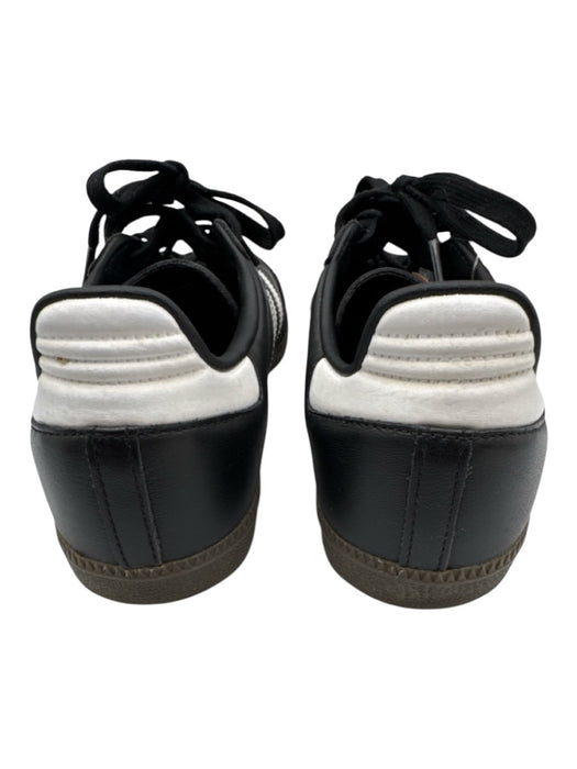 Adidas Shoe Size 7 Black & White Leather Upper Stripe Lace Up Low Top Sneakers Black & White / 7