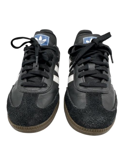 Adidas Shoe Size 7 Black & White Leather Upper Stripe Lace Up Low Top Sneakers Black & White / 7