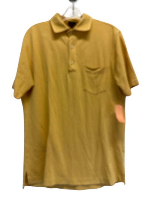 Sid Mashburn Size M Yellow Cotton Solid Polo Men's Short Sleeve Yellow / M
