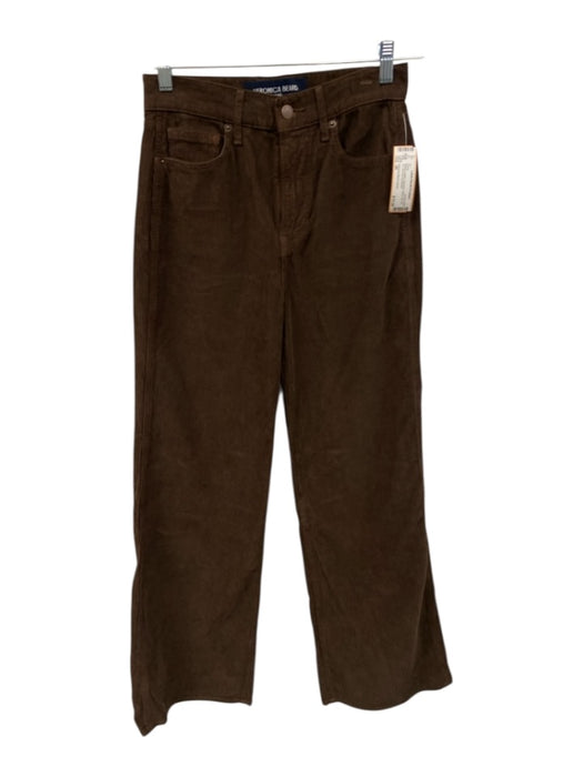 Veronica Beard Jeans Size 26 Brown Cotton Corduroy Wide Leg Zip Fly Pants Brown / 26