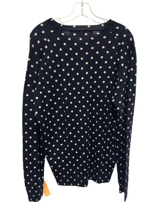 Comme De Garcon Size XL Blue & White Wood Dots V Neck Men's Sweater Blue & White / XL