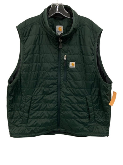 Carhartt Size 2XL Green Synthetic Solid Puffer Vest Men's Jacket Green / 2XL