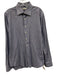 Suitsupply Size 16 Blue & White Cotton Houndstooth Button Up Long Sleeve Shirt Blue & White / 16