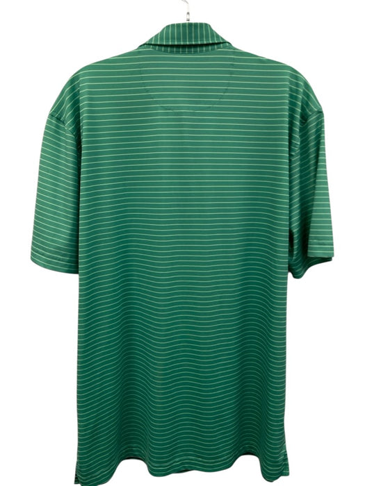 Masters Size M Green Synthetic Striped Polo Athleisure Men's Short Sleeve Green / M