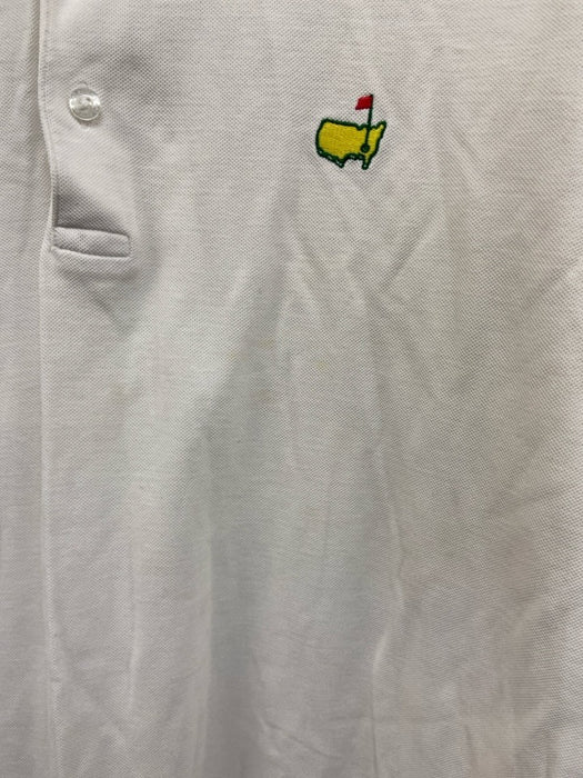 Masters Size L White Cotton Solid Polo Men's Short Sleeve White / L