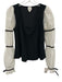 Maeve Size S Black & White Viscose Blend Sheer Sleeves Long Tiered Sleeve Top Black & White / S