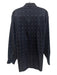 Zegna Size L Navy Blue Cotton Dots Button Up Men's Long Sleeve Shirt Navy Blue / L