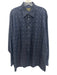 Zegna Size L Navy Blue Cotton Dots Button Up Men's Long Sleeve Shirt Navy Blue / L