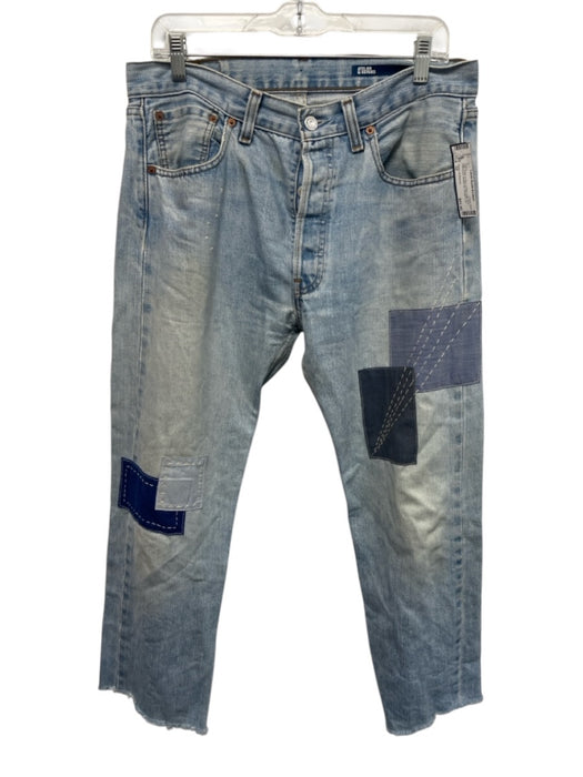 Atelier & Repairs Size 32 Light Wash & Blue Cotton High Rise Patchwork Jeans Light Wash & Blue / 32