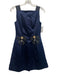 Victor Costa Size 4 Navy, Black & Gold Polyester Sleeveless Bow Detail Dress Navy, Black & Gold / 4