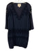 STS Sail to Sable Size XL Navy Blue Cotton 3/4 Sleeve Crochet Lace V Neck Dress Navy Blue / XL