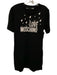 Love Moschino Size 10 Black & White Cotton Short Sleeve Graphic Below Knee Dress Black & White / 10