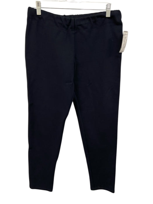 Ann Mashburn Size L Navy Blue Rayon & Nylon Elastic Waist Slim Fit Trouser Pants Navy Blue / L