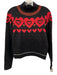 Maeve Size S Black & Red Nylon & Wool Mock Neck Hearts Knit Sweater Black & Red / S