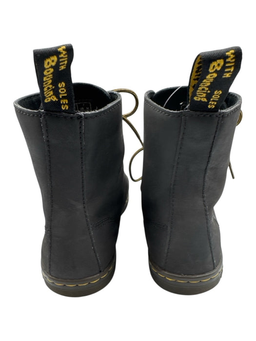 Dr Martens Shoe Size 8 Black Leather Lace Up Rubber Sole Ankle Boots Black / 8