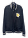 Todd Snyder Size L Navy Blue & White Plaid Zipper Flower Men's Jacket Navy Blue & White / L