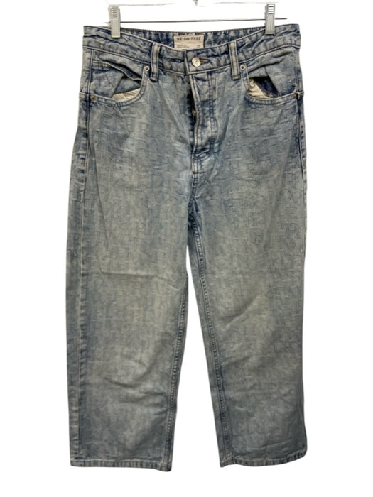 We The Free Size 27 Light Wash Cotton Denim Jacquard Button Fly Jeans Light Wash / 27