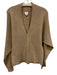 Maeve Size M Beige Viscose Blend Ribbed Knit V Neck Shawl Collar Sweater Beige / M