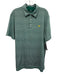 Masters Tech Size L Green & White Synthetic Striped Polo Athleisure Short Sleeve Green & White / L