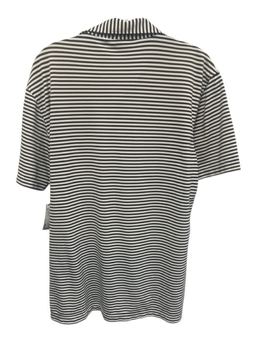 Peter Millar Size S Black Synthetic Striped Polo Athleisure Men's Short Sleeve Black / S