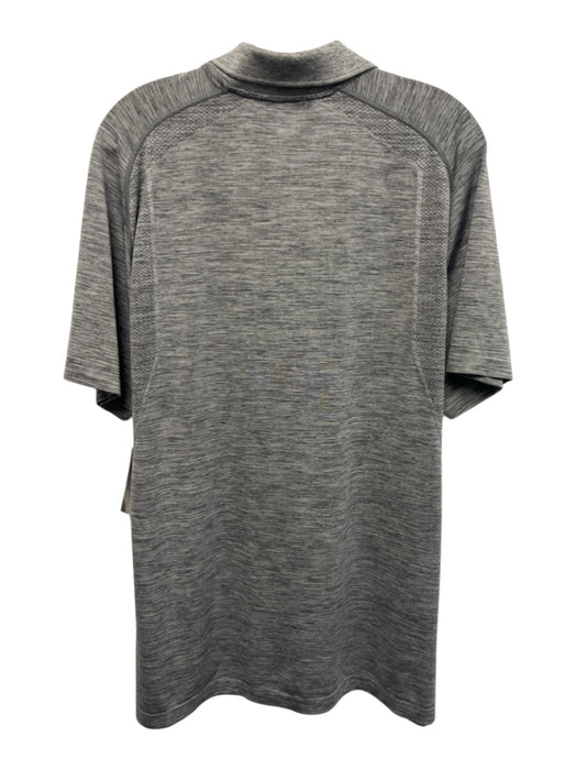Lululemon Size Est XL Gray Synthetic Heathered Polo Athleisure Short Sleeve Gray / Est XL