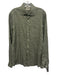 Suitsupply Size 15.75 Green Linen Solid Button Up Men's Long Sleeve Shirt Green / 15.75